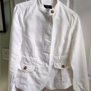 Talbots white linen jacket